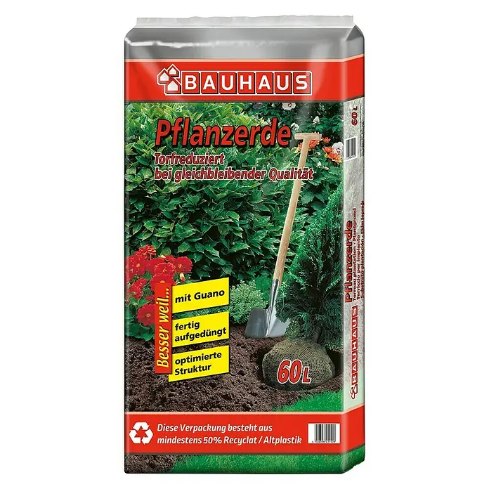 BAUHAUS Pflanzerde - 60 l, Torfreduziert - Vorderansicht