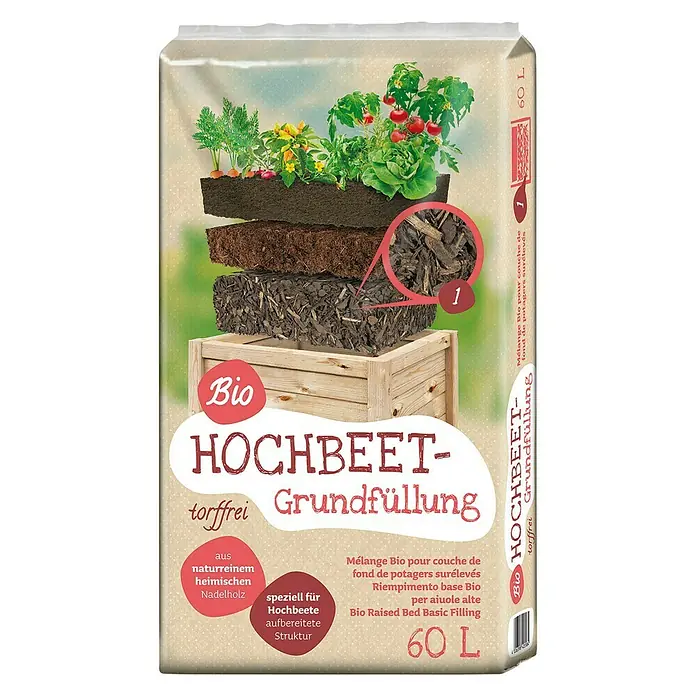 Floragard Hochbeet-Grundfüllung - 60 l - Vorderansicht