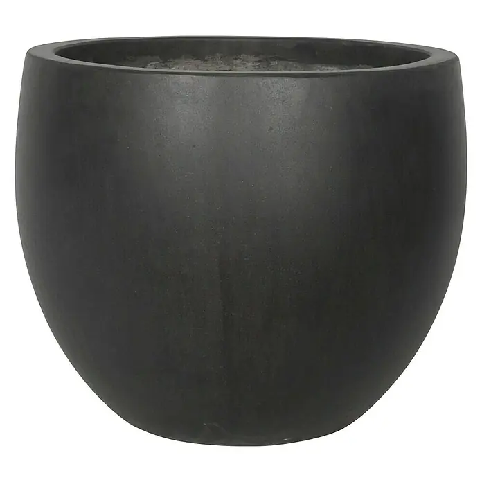 Pflanztopf Olea - Außenmaß (Ø x H): 44 x 37 cm, Beton, Schwarz - Vorderansicht