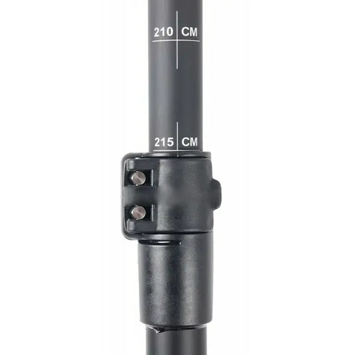 SUP-veslo Angle Travel - 175 cm - 215 cm, Plastika ojačana staklenim vlaknima (GfK), Crno-žute boje - Detalj prilagodljivog štapa za planinarenje s oznakama u centimetrima i mehanizmom zaključavanja za podešavanje duljine.