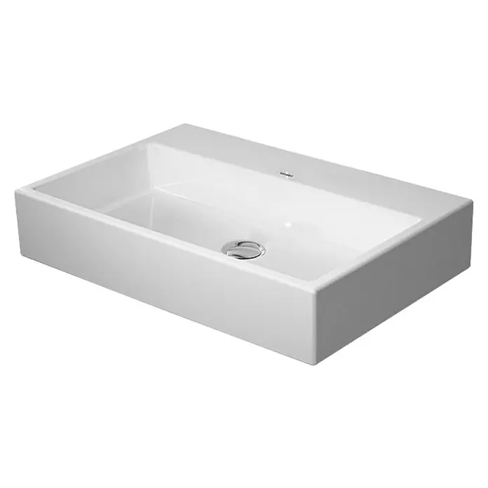 Duravit Vero Air Waschtisch - 80 x 47 cm, Mit schmutzabweisender Glasur, Hahnloch: Ohne, Ohne Überlauf, Weiß, Geschliffen - Diagonale Ansicht
