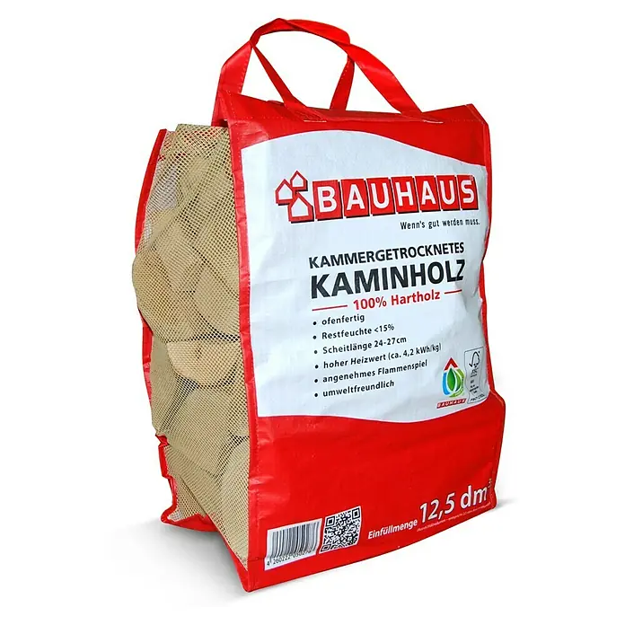 BAUHAUS Kaminholz - 12,5 dm³, Hartholz - Diagonale Ansicht