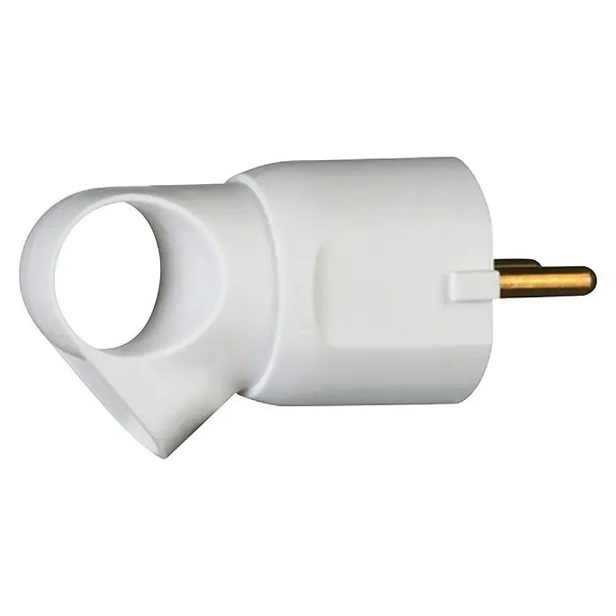 Legrand Schutzkontaktstecker - Weiß, Kunststoff, IP20, 16 A - Diagonale Ansicht