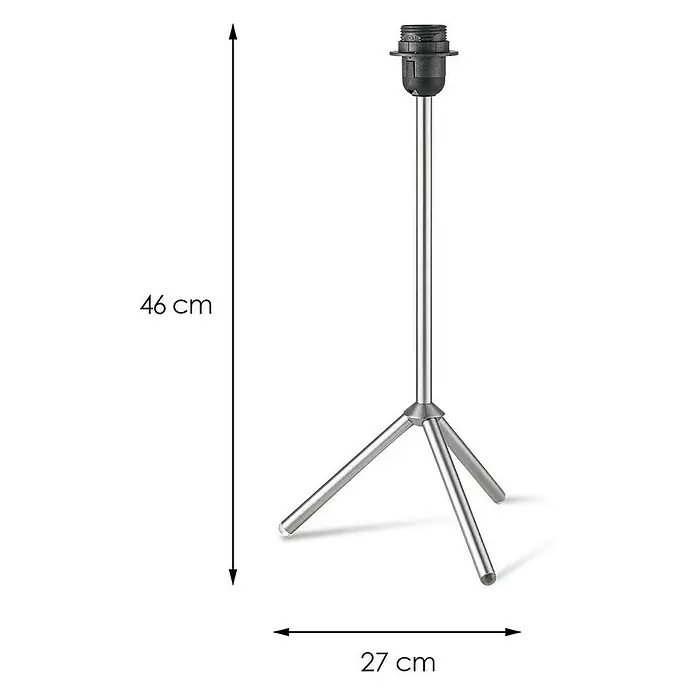 Home Sweet Home Karma Lampenfuß - 60 W, Höhe: 46 cm, Stahl matt, Stahl, E27 - Skizze