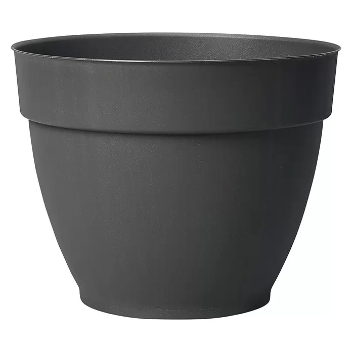 Deroma Ninfea Pflanztopf - Außenmaß (Ø x H): 26,2 x 21 cm, Kunststoff, Anthrazit - Vorderansicht