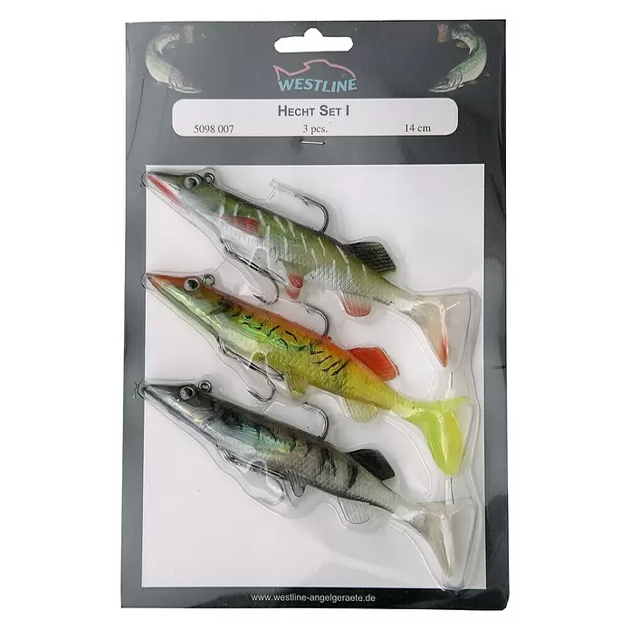 Westline Gummifisch-Set - Hecht, 3 Stk. - Ansicht von oben