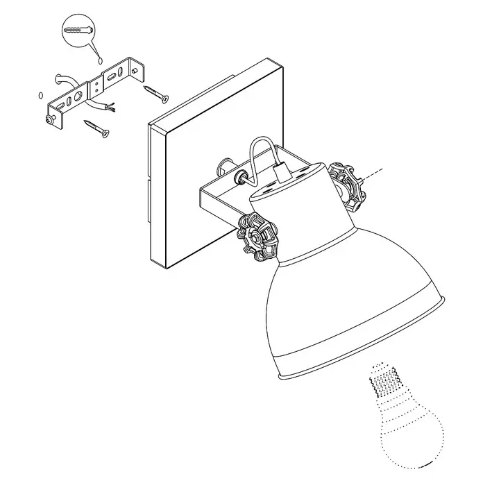 Eglo Barnstaple Wandstrahler - 40 W, E27 - Skizze