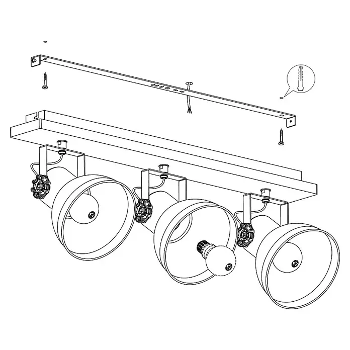 Eglo Barnstaple Deckenstrahler - 120 W, E27 - Skizze