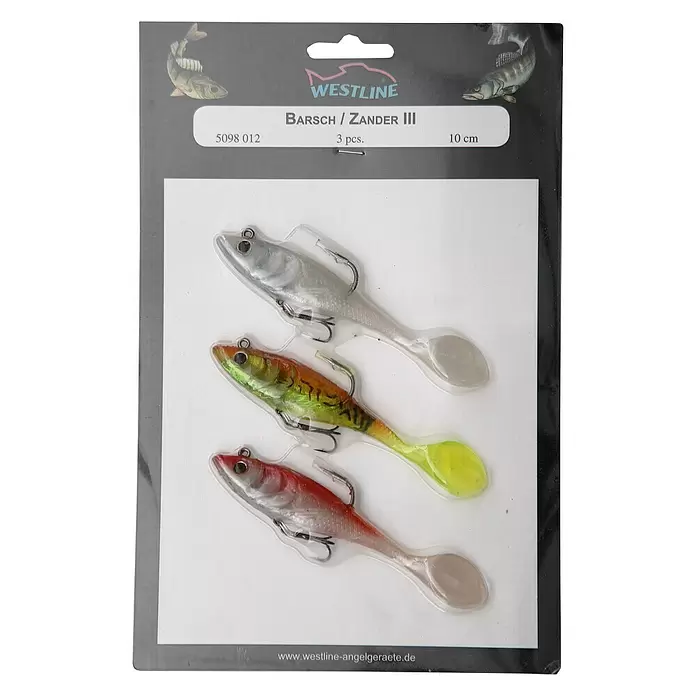 Westline Gummifisch-Set Barsch / Zander Set III - Barsch/Zander, 3 Stk., Größe: 10 cm - Ansicht von oben
