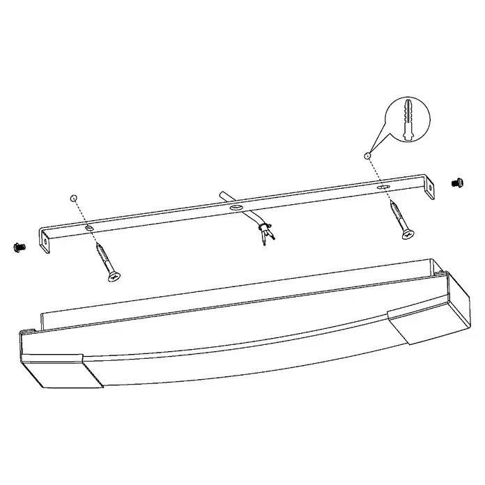 Eglo LED-Spiegelleuchte Siderno - 8,3 W, Farbe: Weiß, Chrom, L x B x H: 5,5 x 35 x 6 cm - Skizze