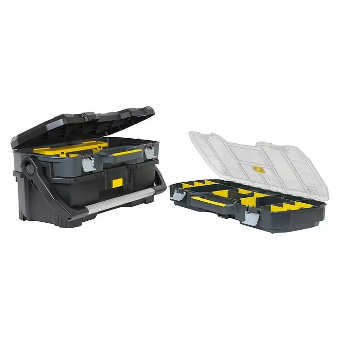 Stanley Gereedschapskoffer 1-97-514 - Kunststof, 67 x 25,1 x 32,3 cm - Diagonaal zicht