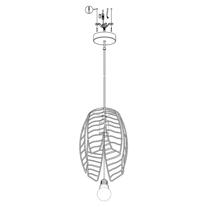 Eglo Pendelleuchte Mongu 1 - Höhe: 110 cm - Skizze