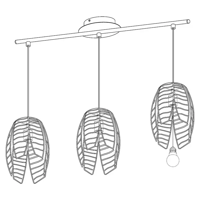 Eglo Mongu Pendelleuchte - Höhe: 79,5 cm - Skizze