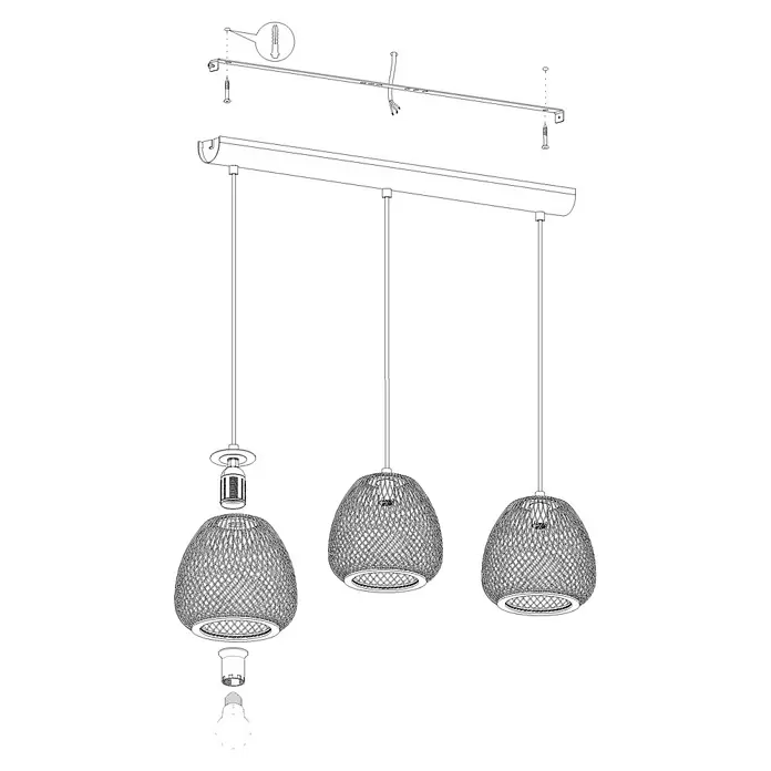 Eglo Dembleby Pendelleuchte Dembleby - Höhe: 110 cm, 120 W - Skizze