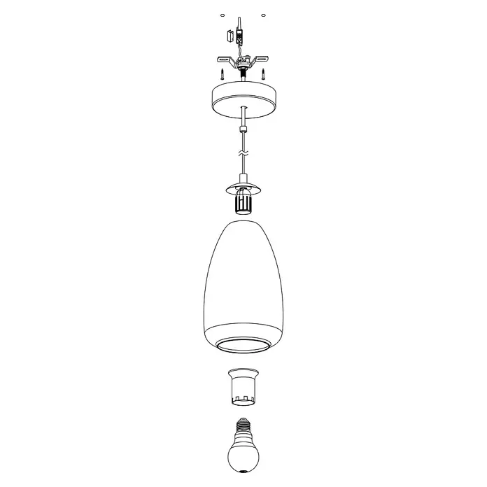 Eglo Pendelleuchte Alobrase - Höhe: 110 cm, Anzahl Leuchtmittel: 1 Stk., Amber - Skizze