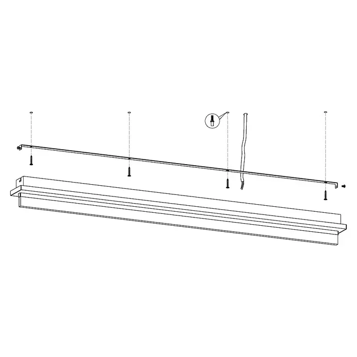 Eglo LED-Deckenleuchte Spadafora - 21 W, L x B x H: 116 x 8 x 10 cm, Schwarz, Warmweiß - Skizze
