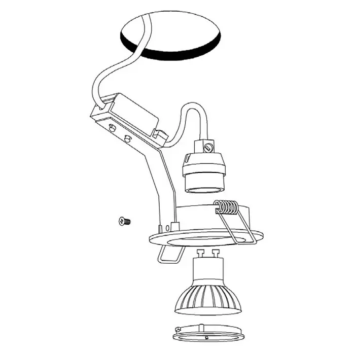 Eglo LED-Einbauleuchte Tedo - 5 W, Weiß, Warmweiß, Durchmesser: 7,8 cm, 3 Stk. - Skizze