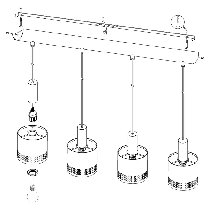 Eglo Esteperra Pendelleuchte rund -  - Skizze