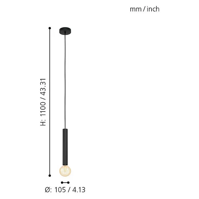 Eglo Hanglamp Cortenova - Hoogte: 110 cm - Blauwdruk