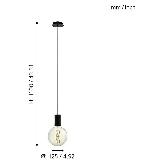 Eglo Hanglamp, rond Pozueta - Hoogte: 110 cm - Blauwdruk