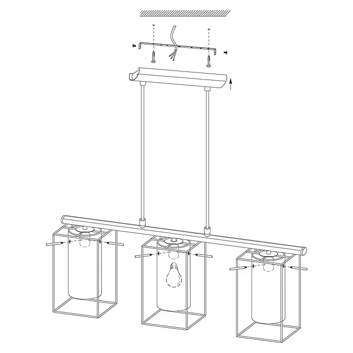 Eglo Pendelleuchte Loncino - Höhe: 110 cm - Skizze