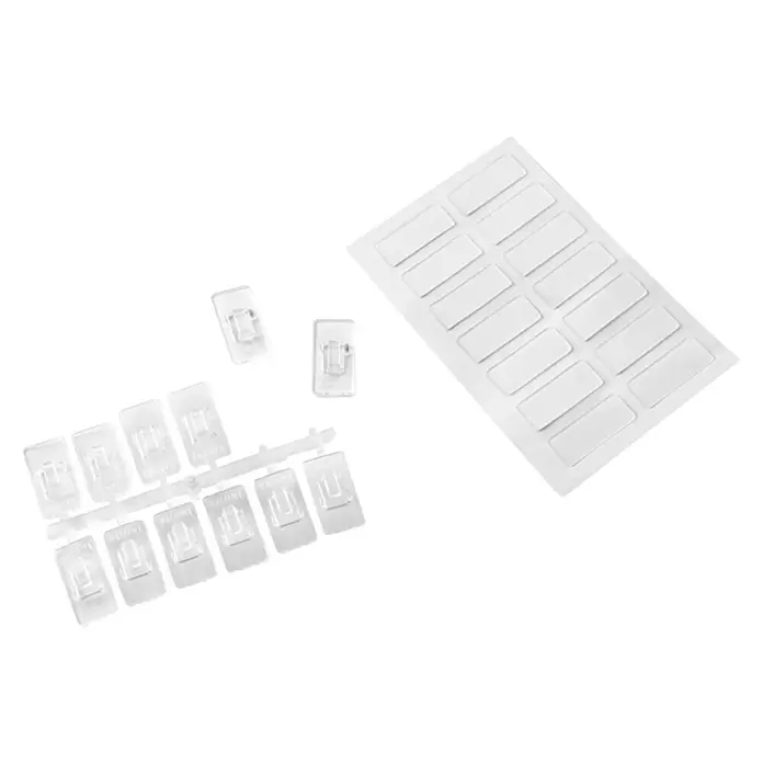 Inofix Colgador adhesivo 2107-0C - Plástico, Transparente, 12 ud. - Vista descendente