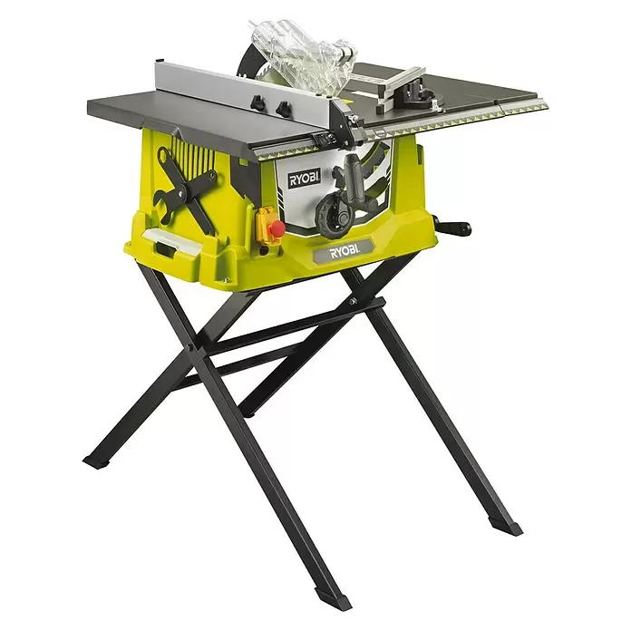 Ryobi Sierra circular de mesa RTS1800ES - 1.800 W, Diámetro hoja de sierra: 254 mm, Número de revoluciones de marcha en vacío: 4.800 r.p.m. - Vista angular