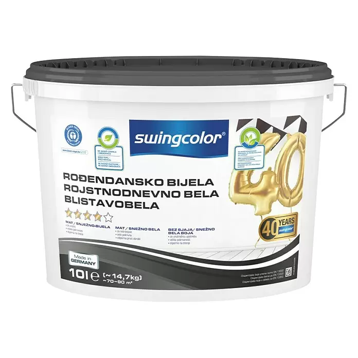 swingcolor Unutarnja disperzijska boja - Bijele boje, 10 l, Mat - Pogled sprijeda