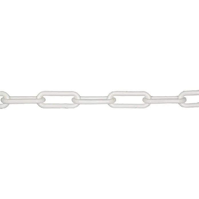Stabilit Cadena de señalización a metros - 6 mm, Plástico, Blanco - Primer plano de una cadena de plástico blanca, que ofrece una conexión robusta y una estabilidad fiable para diversas aplicaciones.