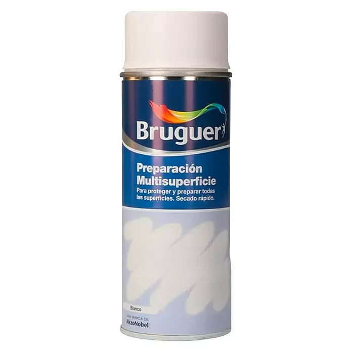 Bruguer Pintura en spray Preparación Multisuperficie - Mate, 400 ml, Blanco - Vista frontal