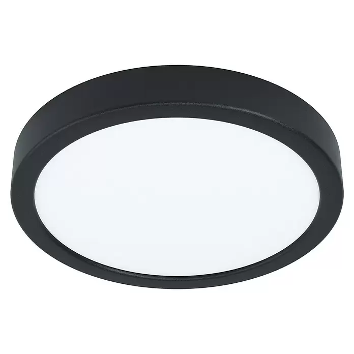 Eglo Fueva 5 LED-Wand- & Deckenleuchte rund - 16,5 W, Ø x H: 21 x 2,8 cm, Schwarz, Neutralweiß - Diagonale Ansicht