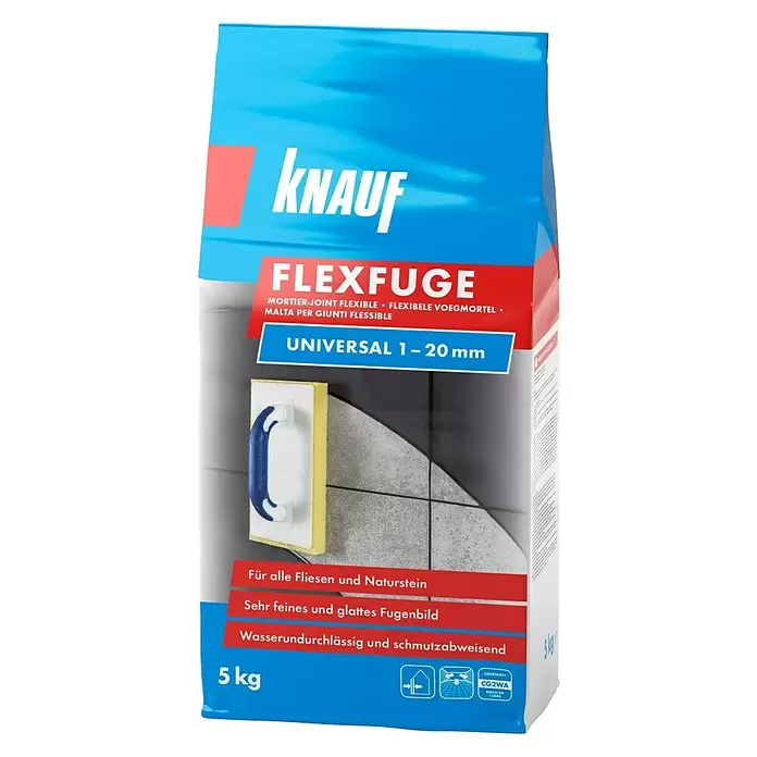 Knauf Flexfuge Universal - Weiß, 10 kg - Vorderansicht