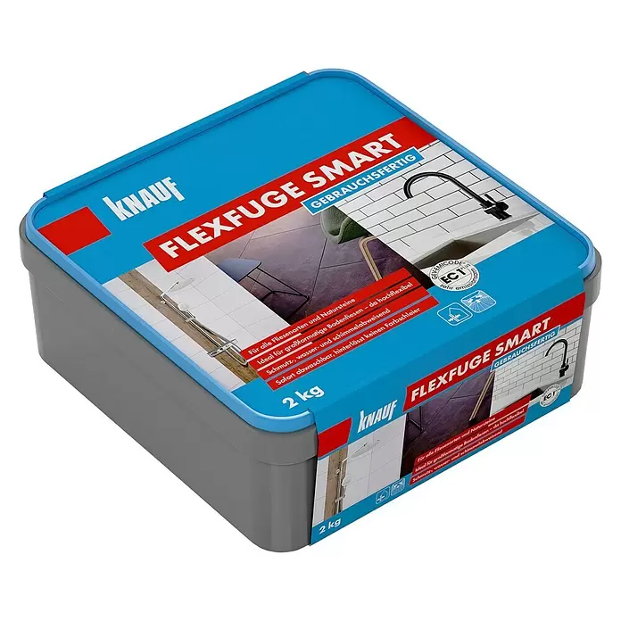 Knauf Flexfuge Smart - Zementgrau, 2 kg - Diagonale Ansicht