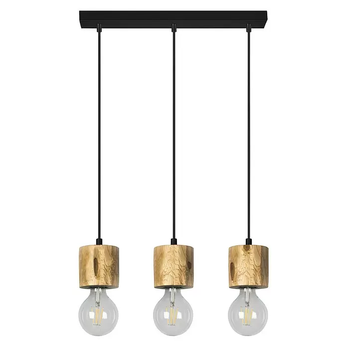 Spotlight Pendelleuchte Pino - 60 W, L x B x H: 55 x 80 x 100 cm, Gebeizte Kiefer, E27 - Vorderansicht