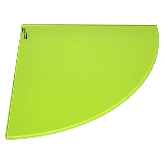 Estante de vidrio angular - L x An x Al: 25 x 25 x 0,6 cm, Vidrio, Verde - Vista descendente