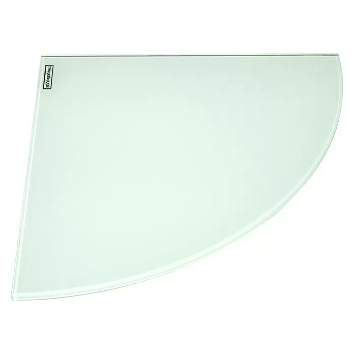 Estante de vidrio angular - L x An x Al: 25 x 25 x 0,6 cm, Vidrio, Blanco - Vista descendente