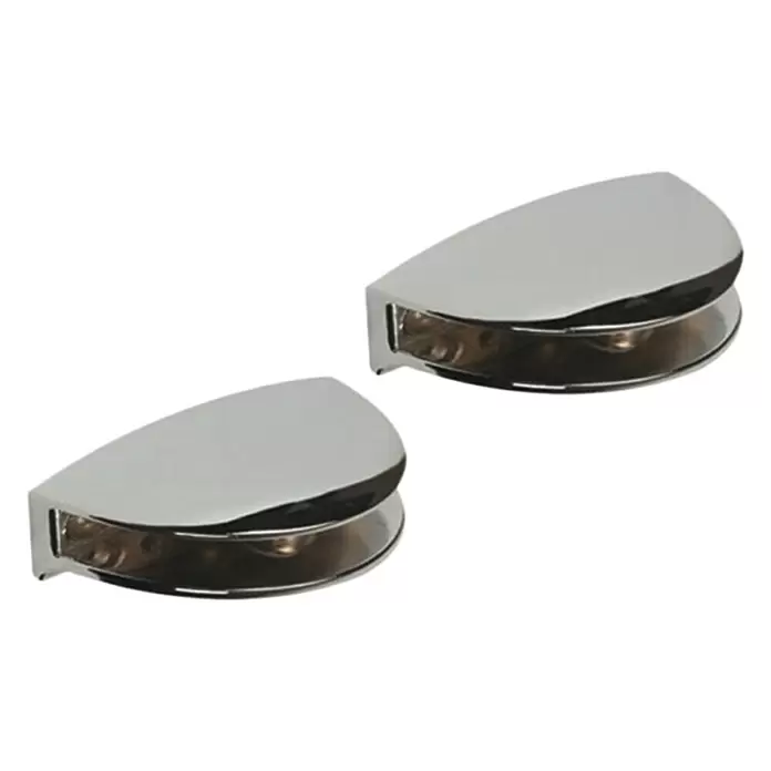 Soporte de pared para estantes luna - L x An x Al: 5 x 25 x 26 cm, Acero inoxidable, Apto para: Estantes de vidrio - Vista angular