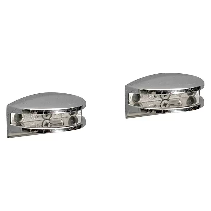 Soporte de pared para estantes luna - L x An x Al: 5 x 25 x 26 cm, Acero inoxidable, Apto para: Estantes de vidrio - Vista angular