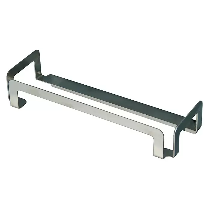 Soporte de pared para estantes rectangular - L x An x Al: 30 x 12 x 7,5 cm, Acero inoxidable, Apto para: Estantes de vidrio - Vista angular
