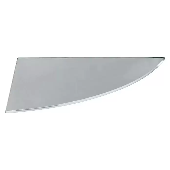 Estante de vidrio angular - L x An x Al: 25 x 25 x 0,6 cm, Vidrio, Plateado - Vista descendente