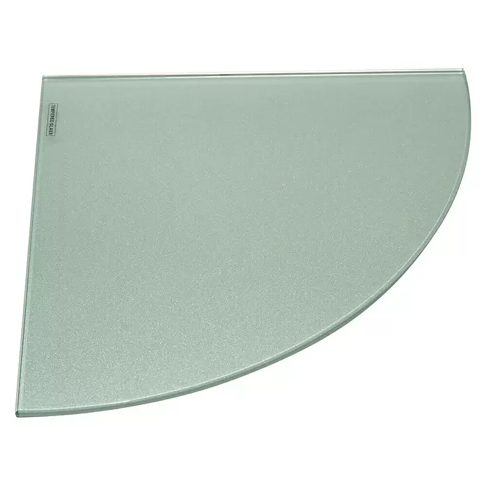 Estante de vidrio angular - L x An x Al: 25 x 25 x 0,6 cm, Vidrio, Plateado - Vista descendente