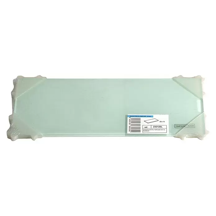 Estante de vidrio - L x An x Al: 30 x 12 x 0,6 cm, Vidrio, Blanco - Vista descendente