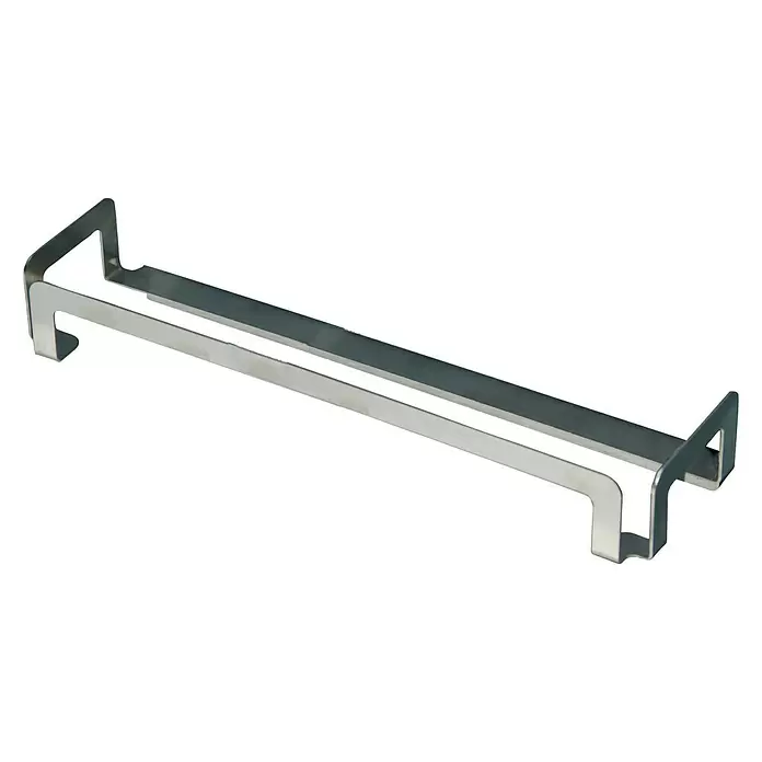 Soporte de pared para estantes rectangular - L x An x Al: 45 x 12 x 7,5 cm, Acero inoxidable, Apto para: Estantes de vidrio - Vista angular
