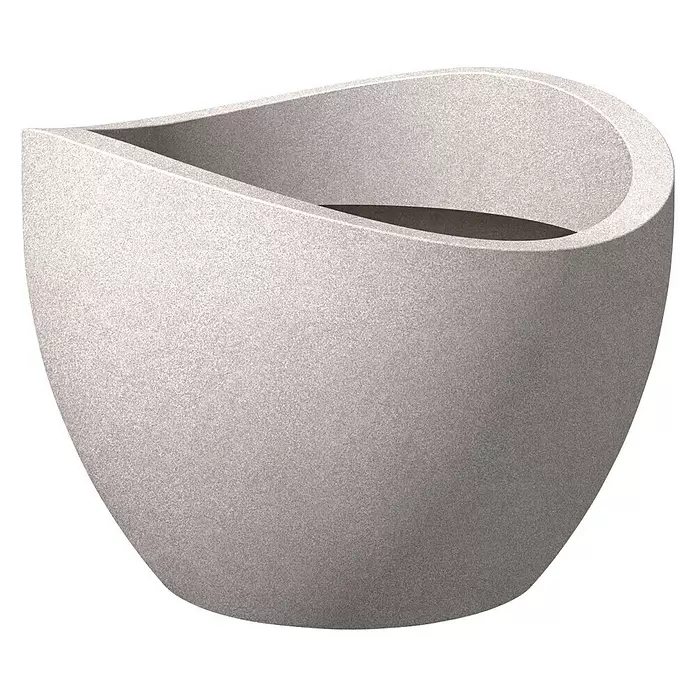 Scheurich Pflanztopf Wave Globe - Außenmaß (Ø x H): 30 x 22,2 cm, Kunststoff, Taupe Granit - Vorderansicht