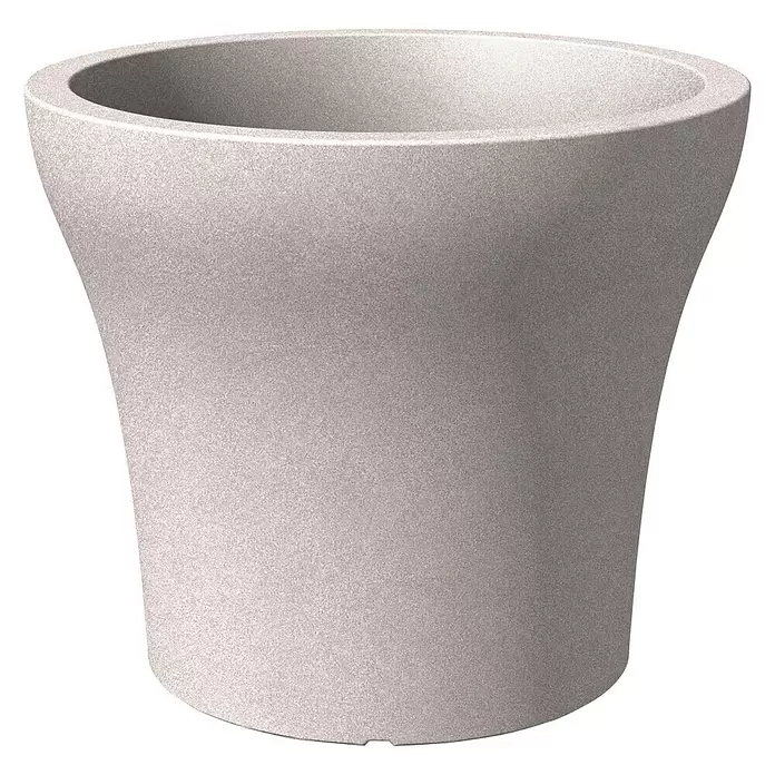 Scheurich Pflanzkübel rund Stone - Außenmaß (Ø x H): 39 x 33,2 cm, Kunststoff, Taupe granit - Vorderansicht
