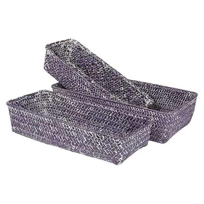 Juego de cestas Vegetal - Verde, 3 piezas - Vista angular