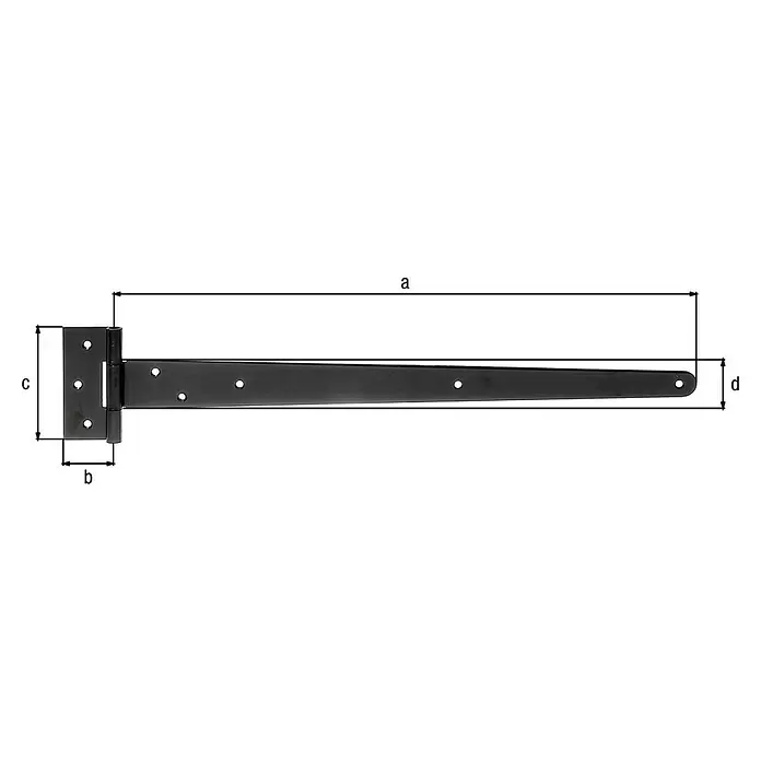 GAH Alberts Bisagra de cofre - Enrollado, Largo: 500 mm - Dibujo técnico