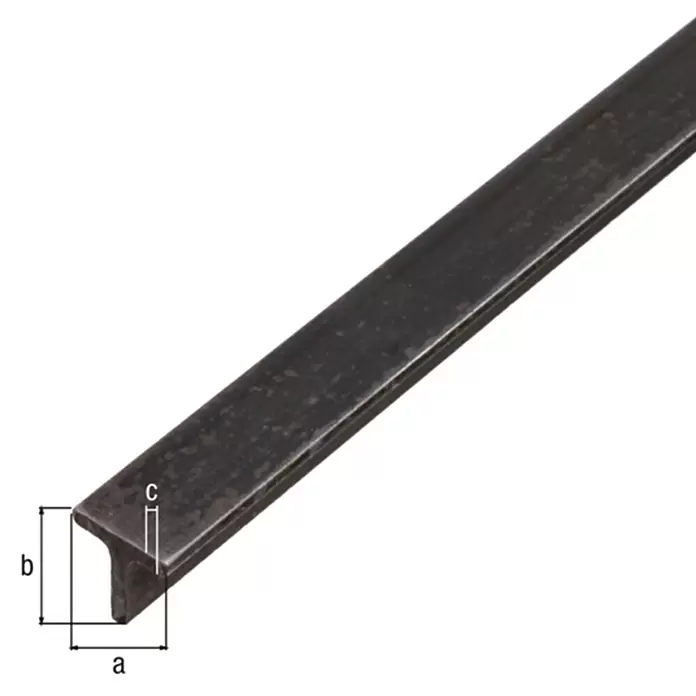 GAH Alberts Perfil en T - L x An x Al: 3.000 x 25 x 25 mm, Acero, Acero gris - Dibujo técnico