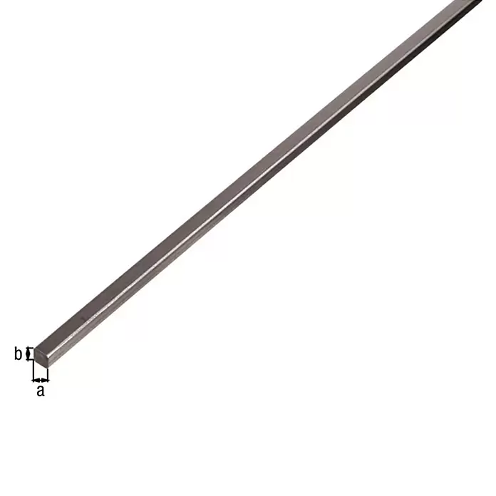 GAH Alberts Barra maciza cuadrada - L x An x Al: 3.000 x 12 x 12 mm, Acero gris - Dibujo técnico