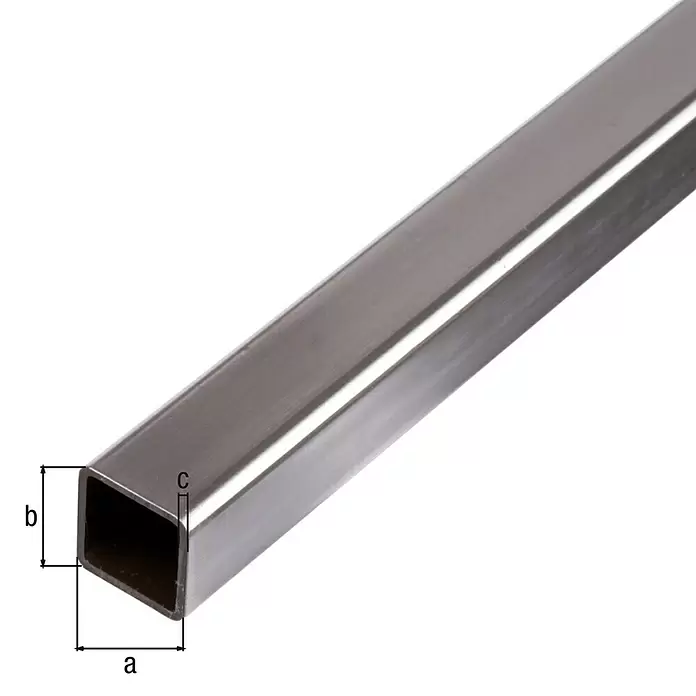 GAH Alberts Tubo cuadrado - L x An x Al: 3.000 x 25 x 25 mm, Acero, Acero gris - Dibujo técnico